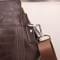 Embossed Croc Leather Weekender Bag