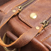 Handmade Vintage Cowhide Leather Duffle Bag