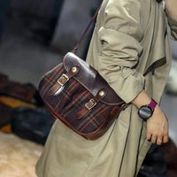 Handmade Leather & Wool Crossbody Bag