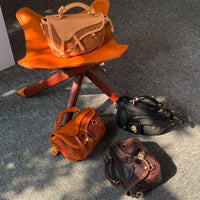 Italian Leather Mini Crossbody Saddle Bag