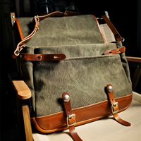 Handcrafted Cowhide Leather & Canvas Bag – Vintage Classic Style