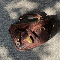 Italian Leather Mini Crossbody Saddle Bag