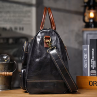 American Style Large Capacity Leather Weekender Bag