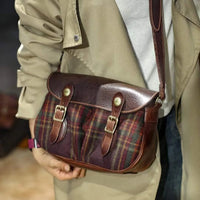 Handmade Leather & Wool Crossbody Bag