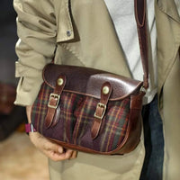 Handmade Leather & Wool Crossbody Bag