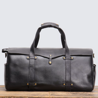 Handmade Vintage Cowhide Leather Duffle Bag