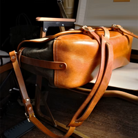 Handcrafted Cowhide Leather & Canvas Bag – Vintage Classic Style