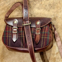 Handmade Leather & Wool Crossbody Bag