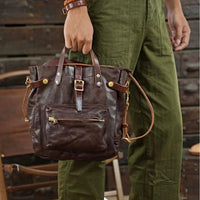 Italian Leather Tote Bag – Vintage Casual Crossbody