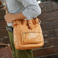 Italian Leather Tote Bag – Vintage Casual Crossbody