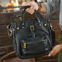 Italian Leather Tote Bag – Vintage Casual Crossbody