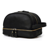 Crazy Horse Leather Toiletry Bag – Premium Dopp Kit