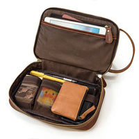 Crazy Horse Leather Toiletry Bag – Premium Dopp Kit