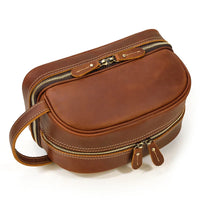 Crazy Horse Leather Toiletry Bag – Premium Dopp Kit