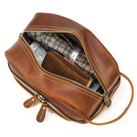 Crazy Horse Leather Toiletry Bag – Premium Dopp Kit