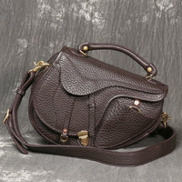 Italian Leather Mini Crossbody Saddle Bag