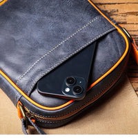 Vintage Crazy Horse Leather Crossbody Bag