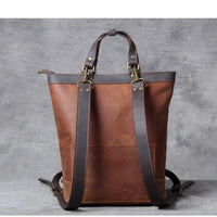 Genuine Leather Convertible Backpack Tote