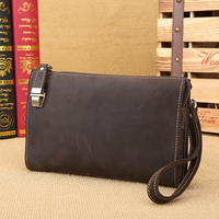 Men’s Genuine Cowhide Leather Wristlet Bag