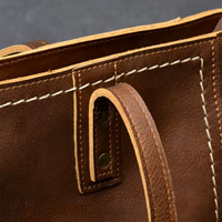 Vintage Genuine Cowhide Leather Tote Bag – Business & Casual Style