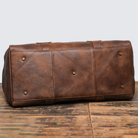 Handmade Vintage Cowhide Leather Duffle Bag