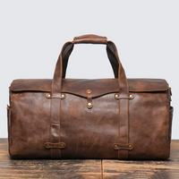 Handmade Vintage Cowhide Leather Duffle Bag