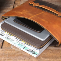 Vintage Crazy Horse Leather Shoulder Messenger Bag