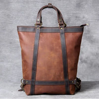 Genuine Leather Convertible Backpack Tote