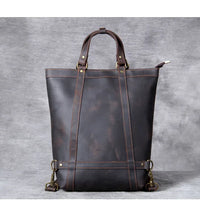 Genuine Leather Convertible Backpack Tote
