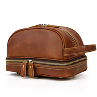 Crazy Horse Leather Toiletry Bag – Premium Dopp Kit