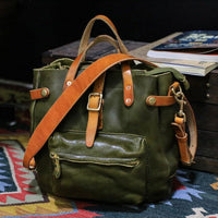 Italian Leather Tote Bag – Vintage Casual Crossbody