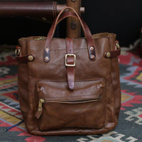 Italian Leather Tote Bag – Vintage Casual Crossbody