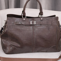 Embossed Croc Leather Weekender Bag