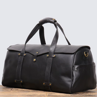 Handmade Vintage Cowhide Leather Duffle Bag