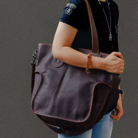 Genuine Cowhide Leather Vintage Tote Bag