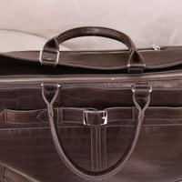 Embossed Croc Leather Weekender Bag
