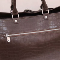 Embossed Croc Leather Weekender Bag
