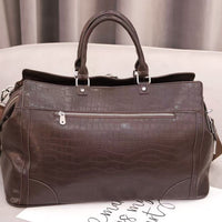 Embossed Croc Leather Weekender Bag