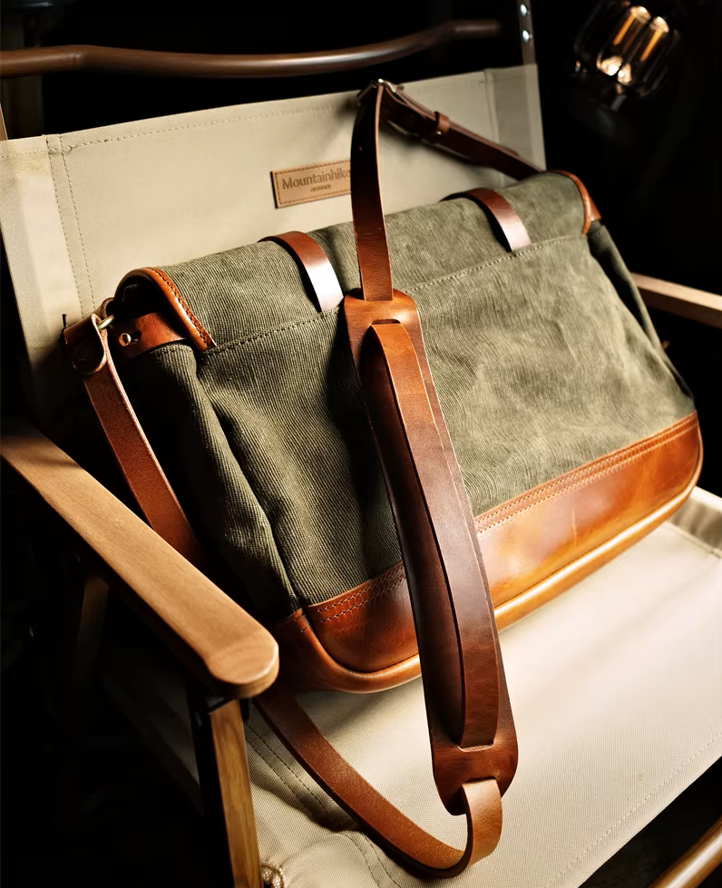 Handcrafted Cowhide Leather & Canvas Bag – Vintage Classic Style