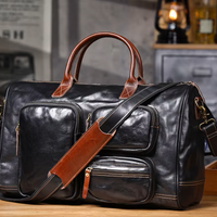 American Style Large Capacity Leather Weekender Bag