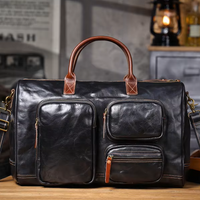 American Style Large Capacity Leather Weekender Bag