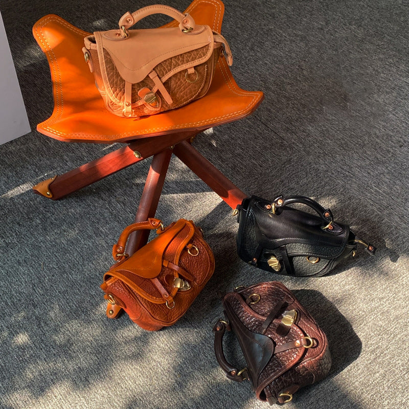 Italian Leather Mini Crossbody Saddle Bag