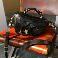 Italian Leather Mini Crossbody Saddle Bag