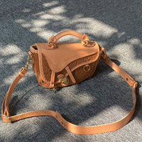 Italian Leather Mini Crossbody Saddle Bag