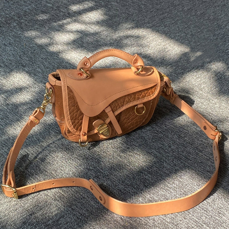 Italian Leather Mini Crossbody Saddle Bag