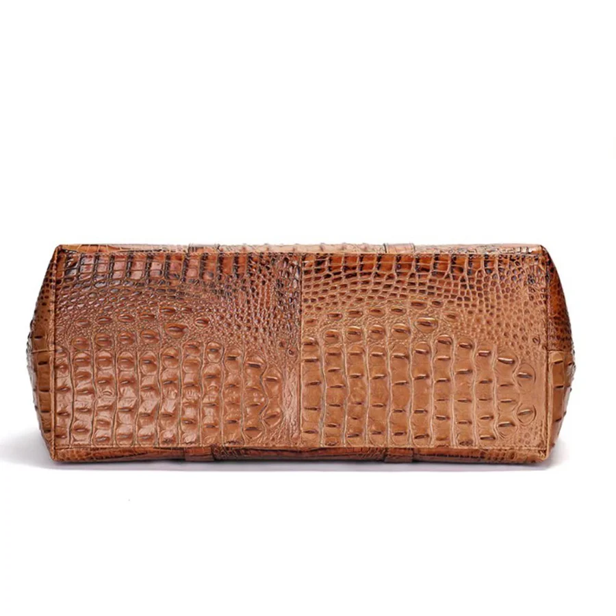 Crocodile-Embossed Leather Travel Bag