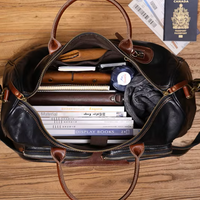 American Style Large Capacity Leather Weekender Bag