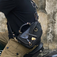 Italian Leather Mini Crossbody Saddle Bag