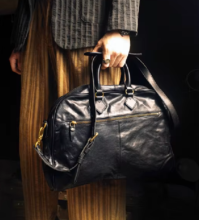 Handmade Cowhide Leather Weekender & Business Bag