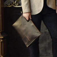 Leather Business Clutch – Cowhide Document & Tablet Bag
